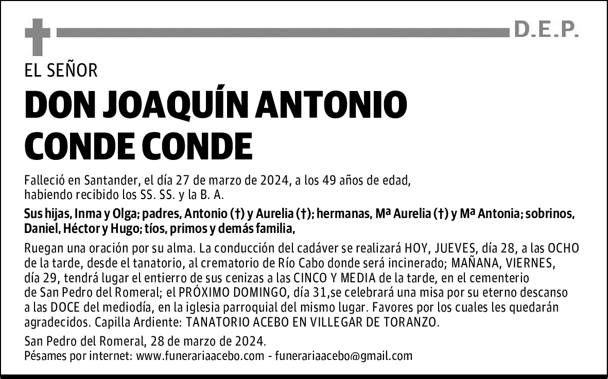 DON JOAQUÍN ANTONIO CONDE CONDE