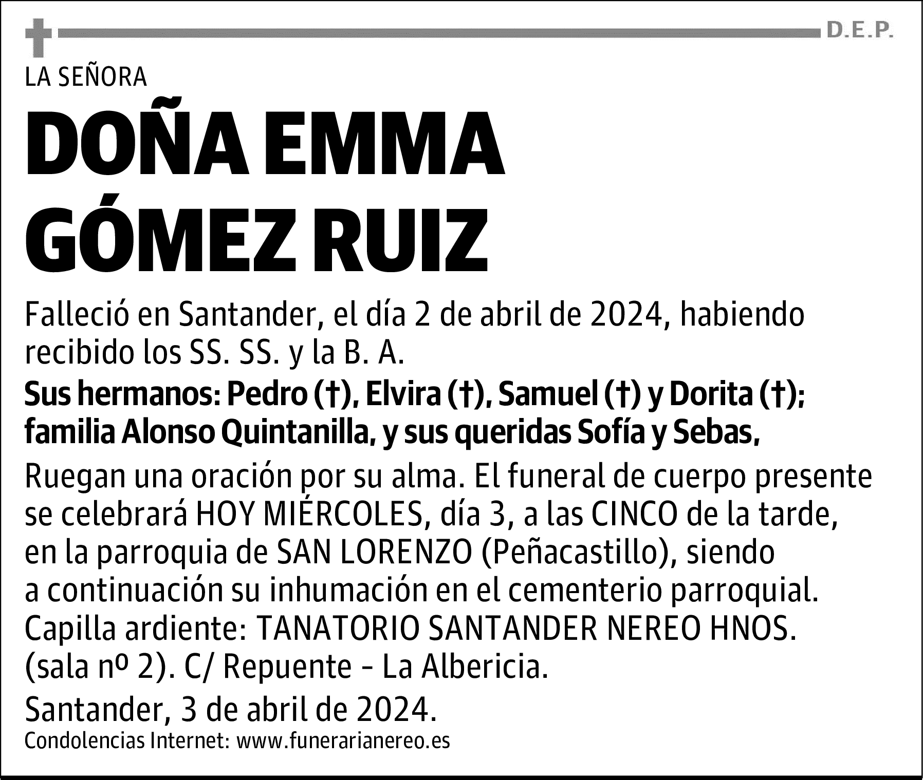 DOÑA EMMA GÓMEZ RUIZ