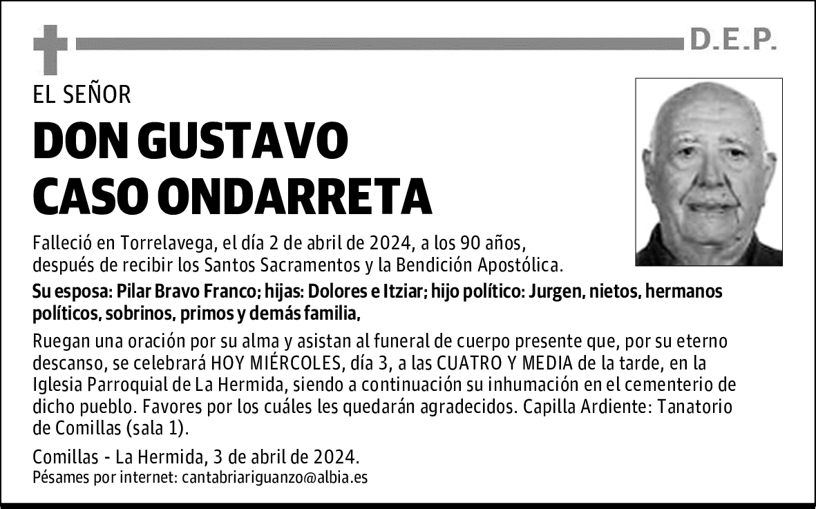 DON GUSTAVO CASO ONDARRETA