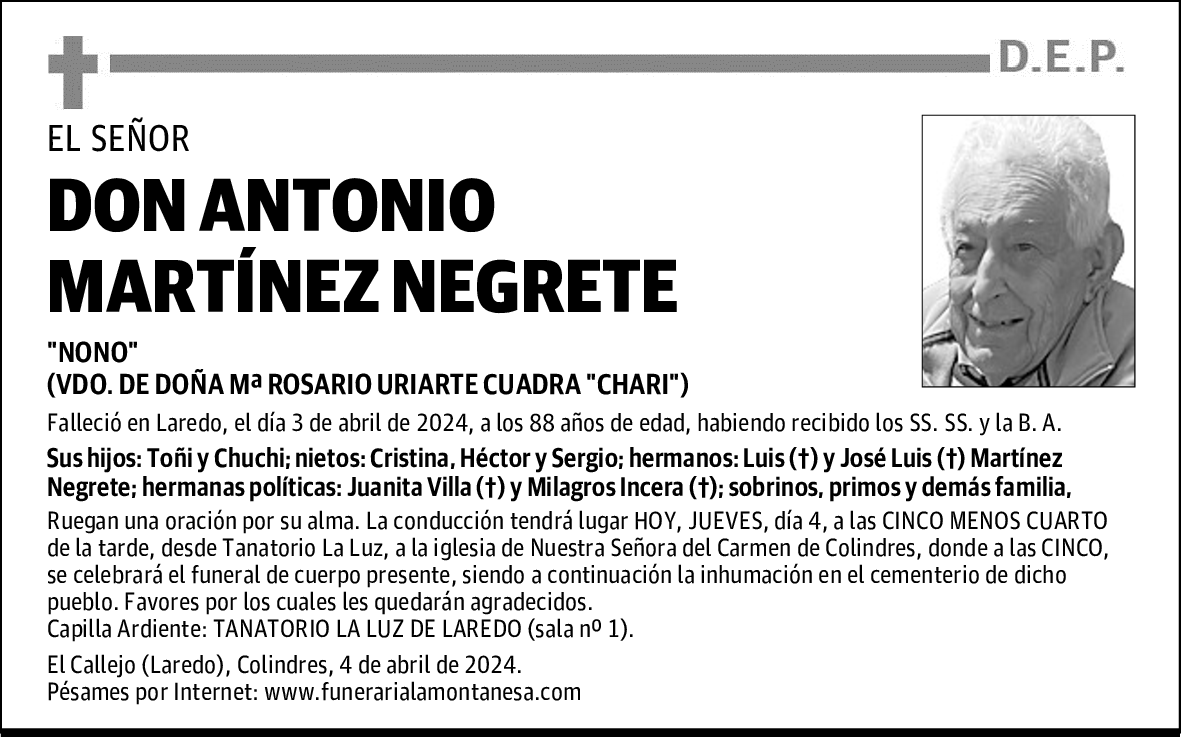 DON ANTONIO MARTÍNEZ NEGRETE