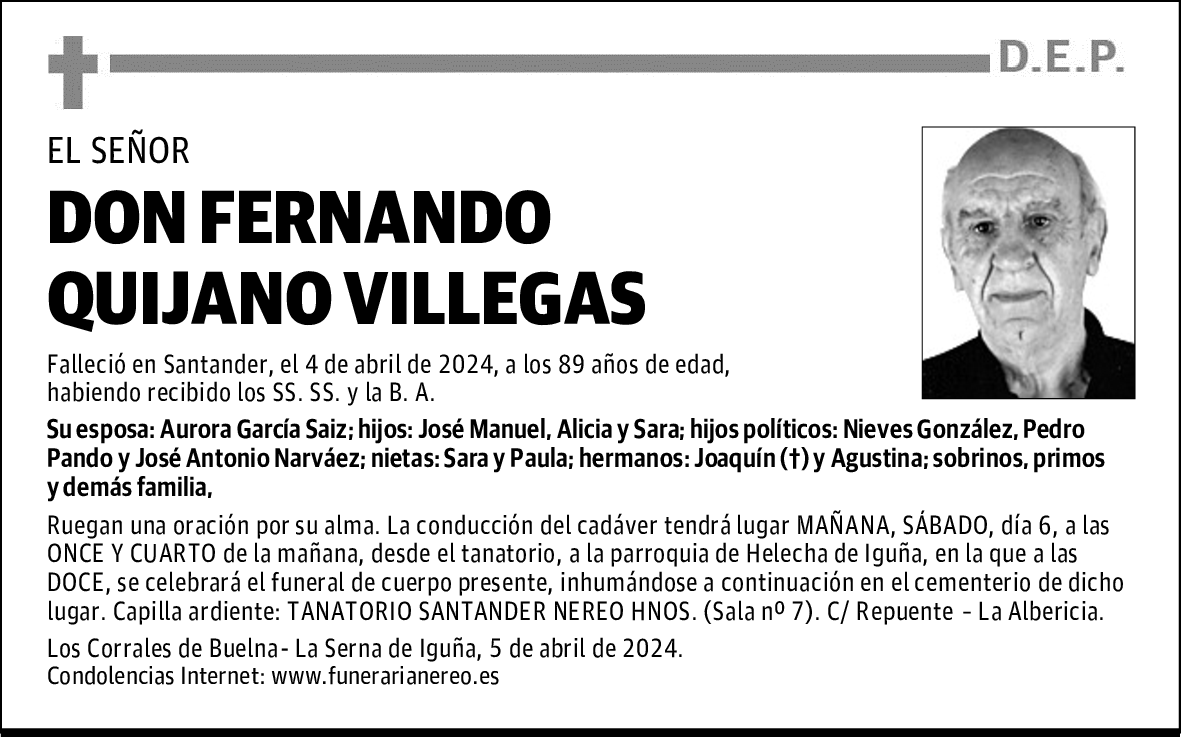 DON FERNANDO QUIJANO VILLEGAS