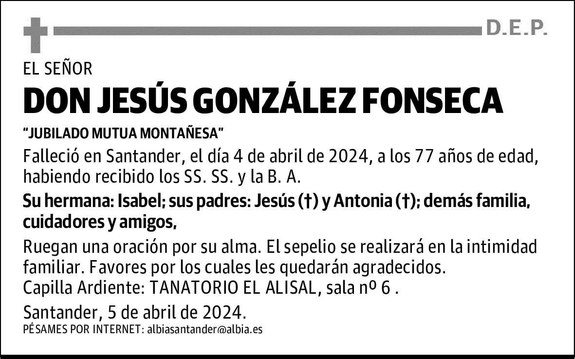 DON JESUS GONZALEZ FONSECA