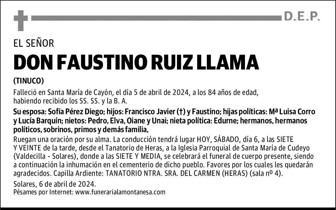 DON FAUSTINO RUIZ LLAMA