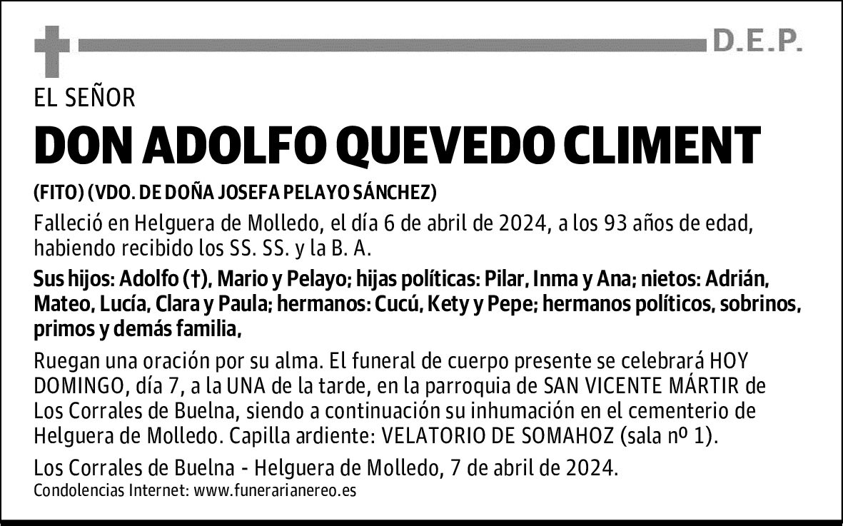 DON ADOLFO QUEVEDO CLIMENT
