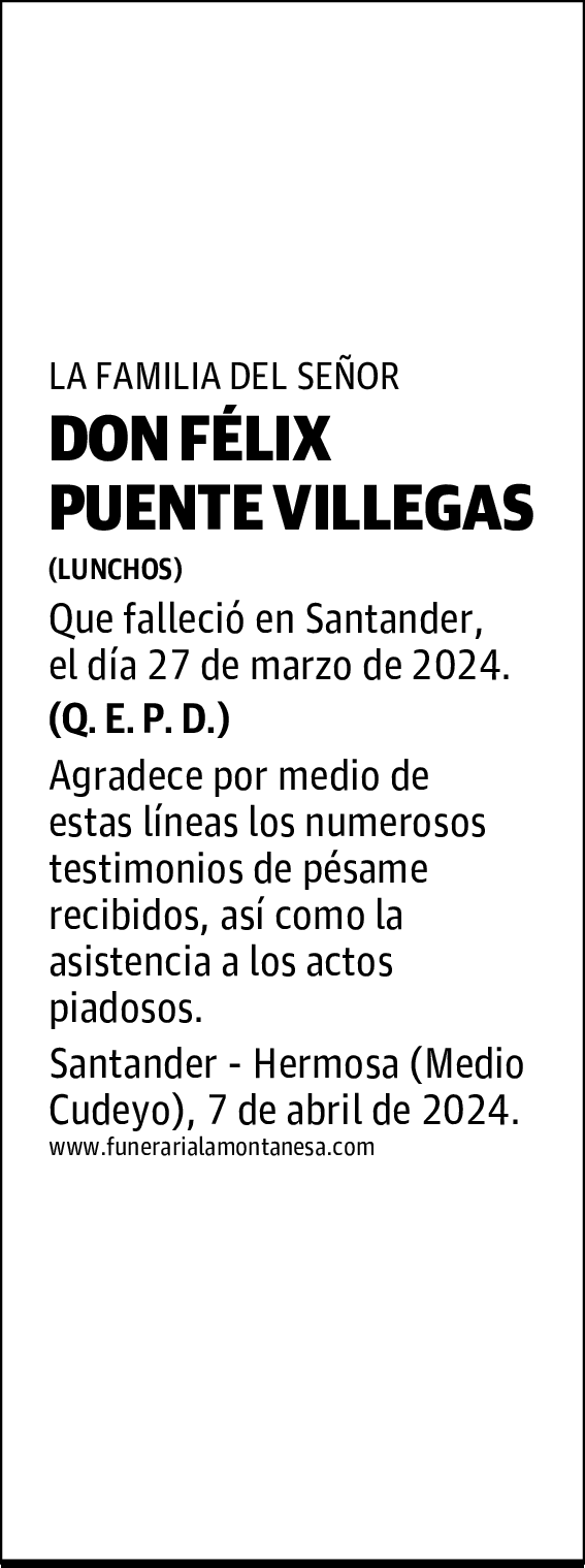DON FÉLIX PUENTE VILLEGAS