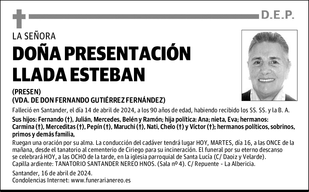 DOÑA PRESENTACIÓN LLADA ESTEBAN