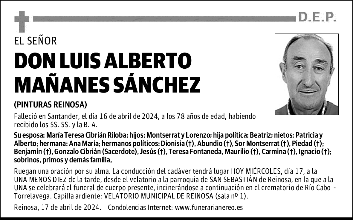 DON LUIS ALBERTO MAÑANES SÁNCHEZ