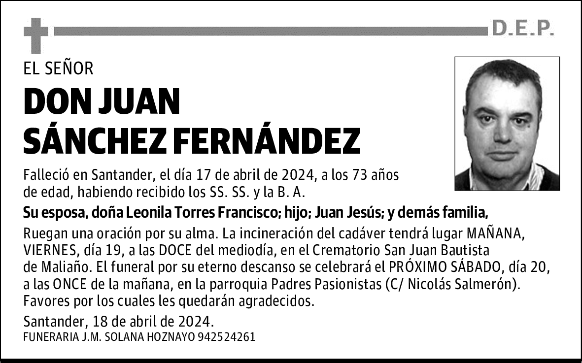 DON JUAN SÁNCHEZ FERNÁNDEZ