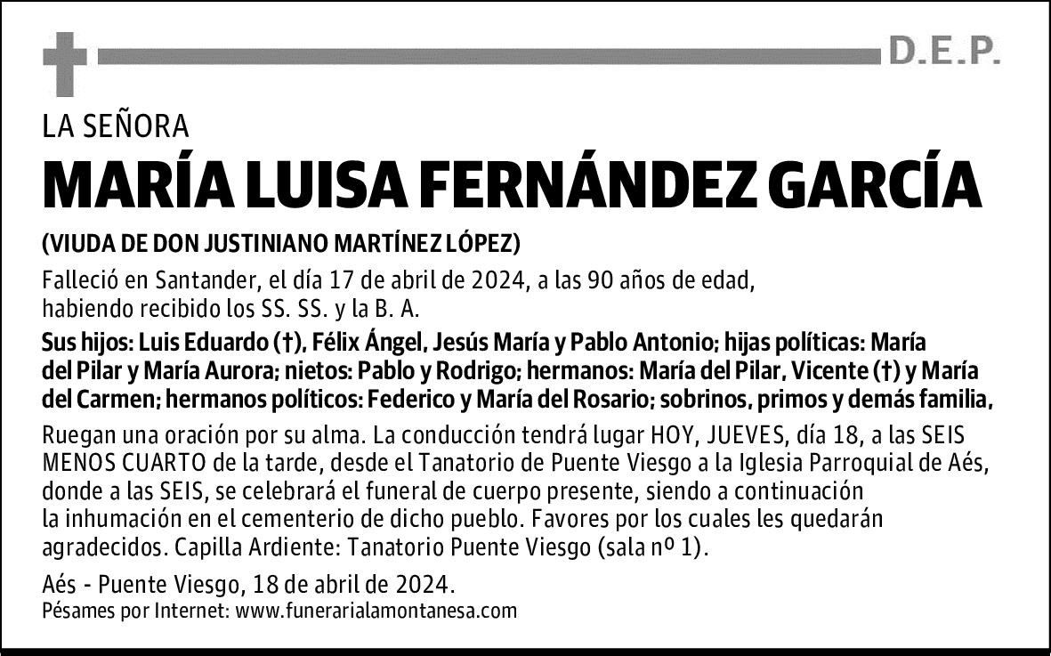 MARÍA LUISA FERNÁNDEZ GARCÍA