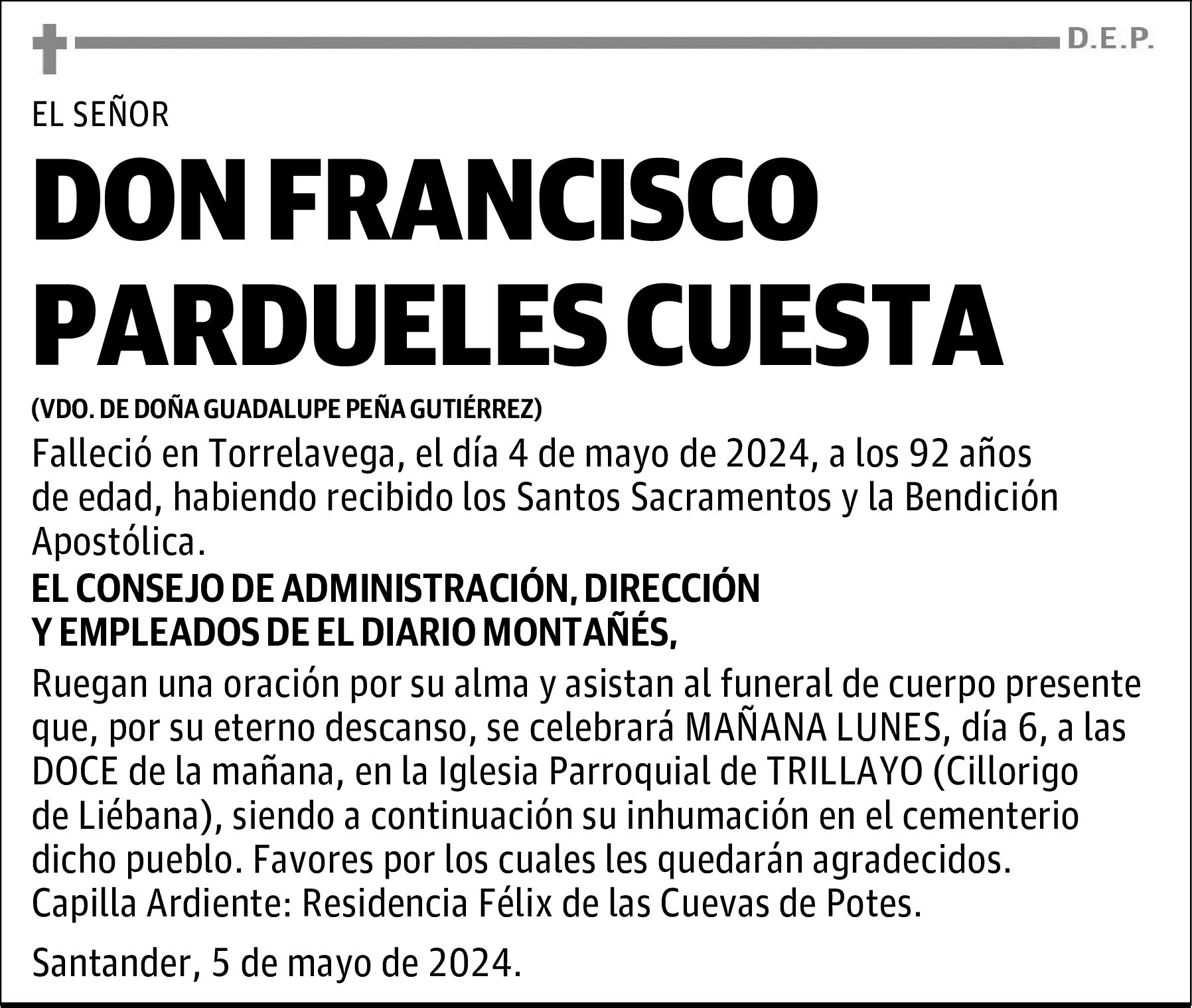 DON FRANCISCO PARDUELES CUESTA
