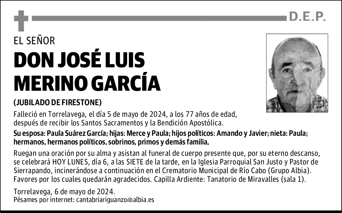 DON JOSÉ LUIS MERINO GARCÍA