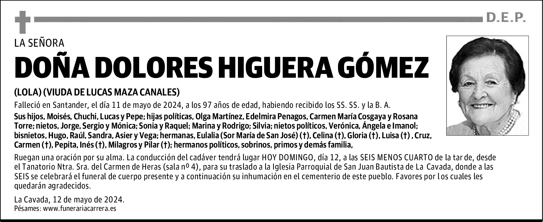 DOÑA DOLORES HIGUERA GÓMEZ