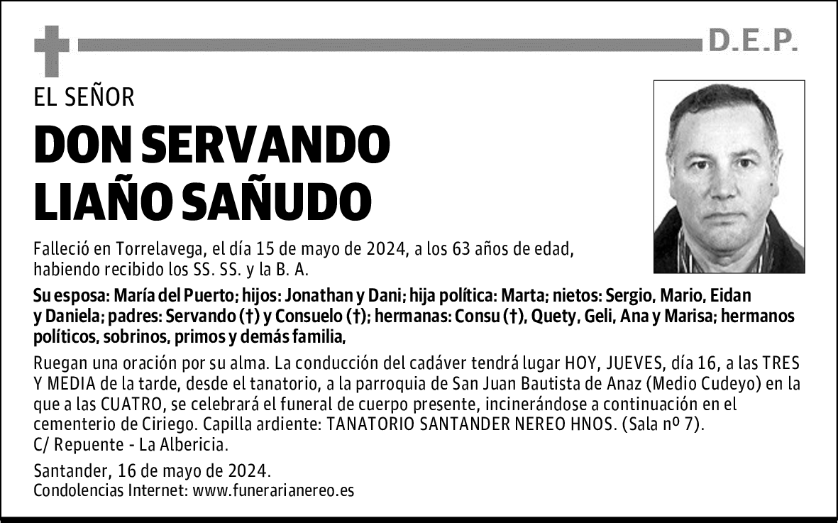 DON SERVANDO LIAÑO SAÑUDO