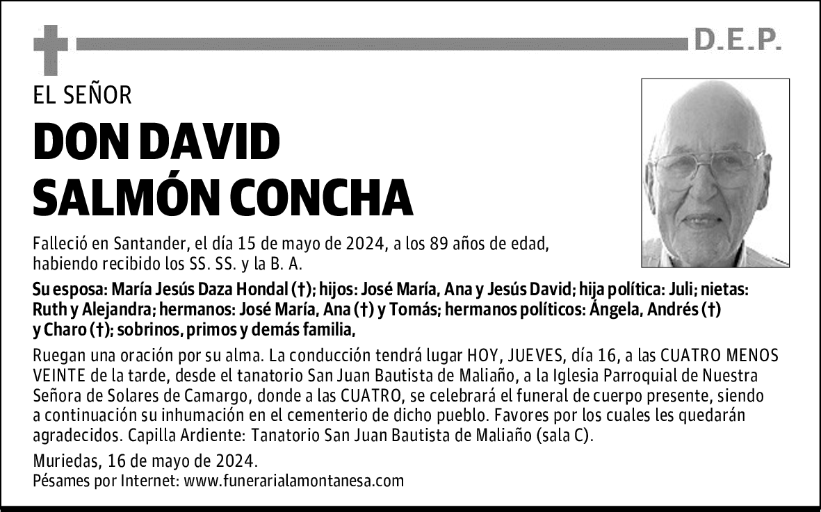 DON DAVID SALMÓN CONCHA