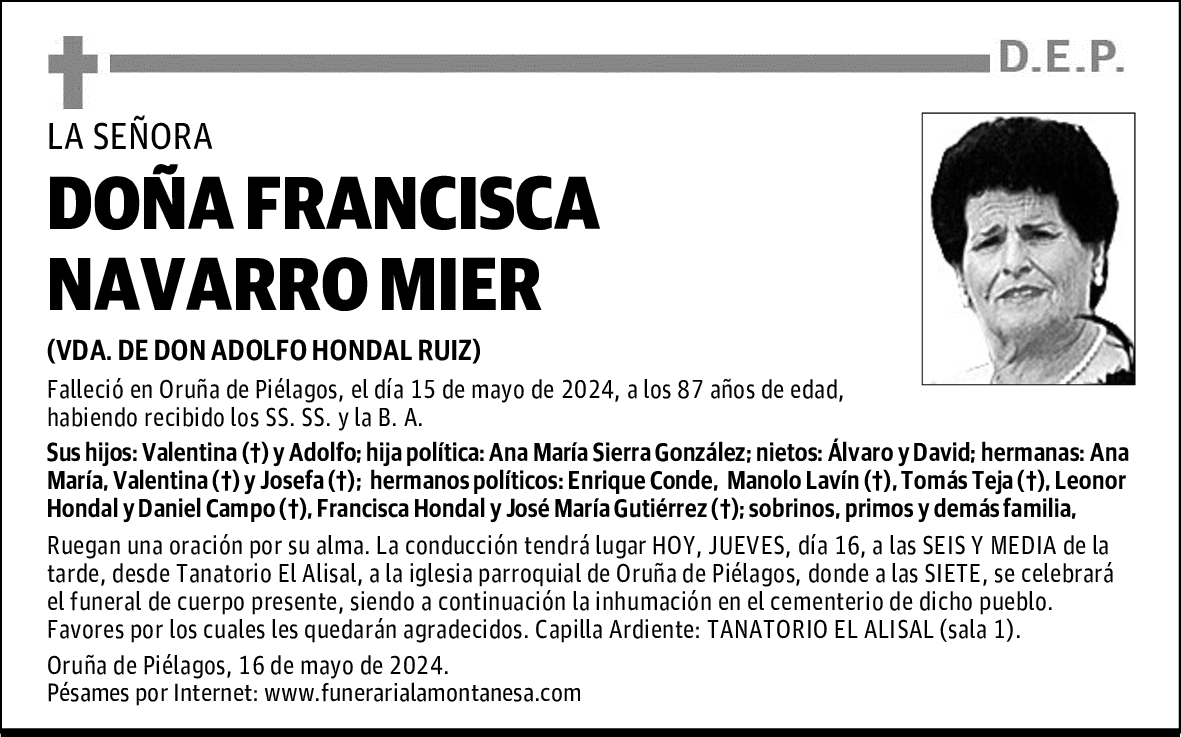 DOÑA FRANCISCA NAVARRO MIER