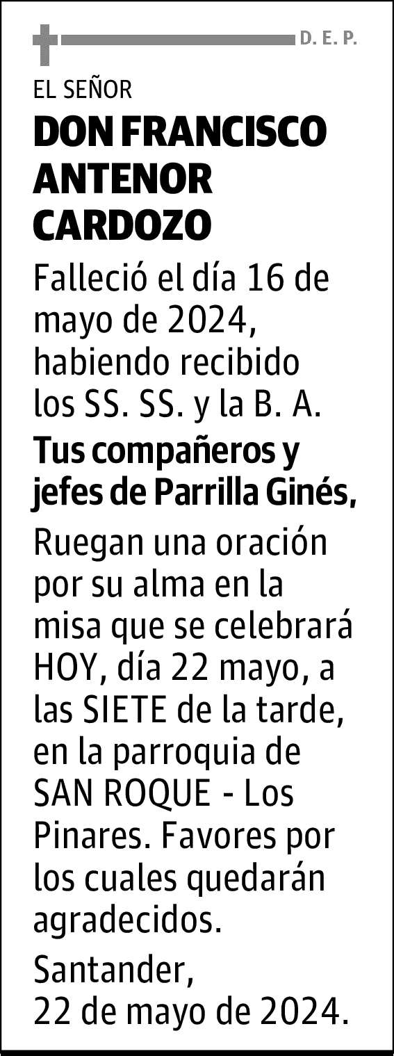 DON FRANCISCO ANTENOR CARDOZO