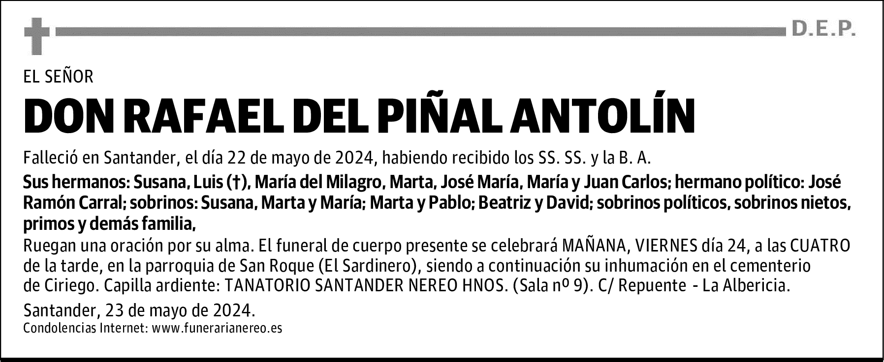 DON RAFAEL DEL PIÑAL ANTOLÍN