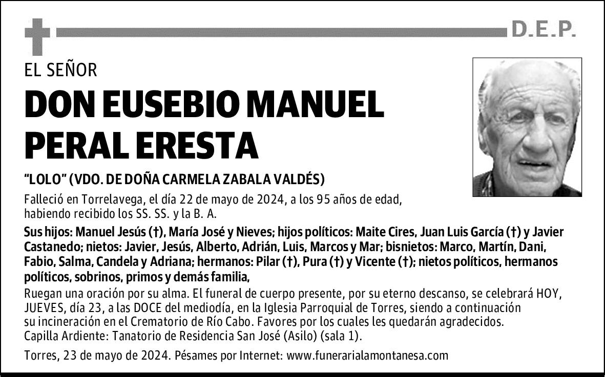 DON EUSEBIO MANUEL PERAL ERESTA