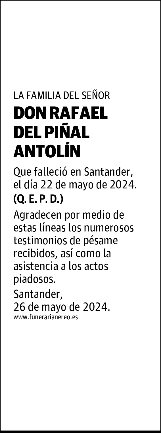DON RAFAEL DEL PIÑAL ANTOLÍN
