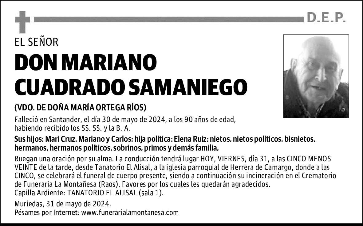 DON MARIANO CUADRADO SAMANIEGO