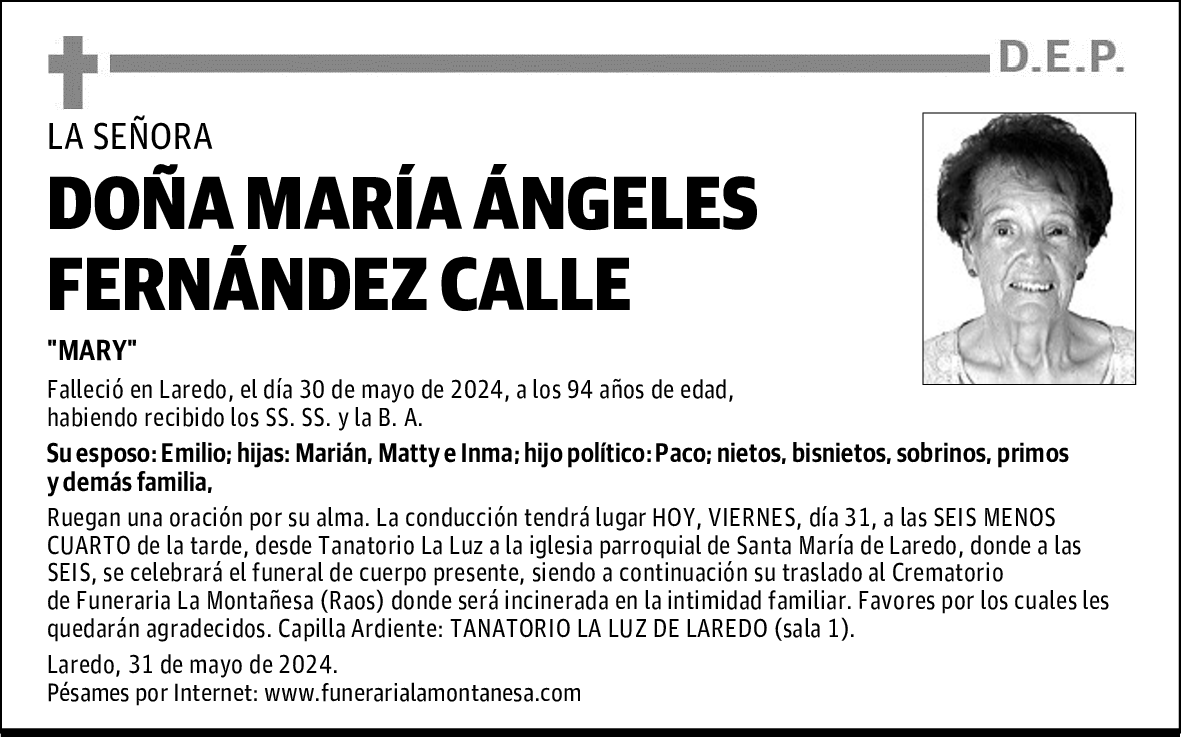 DOÑA MARÍA ÁNGELES FERNÁNDEZ CALLE