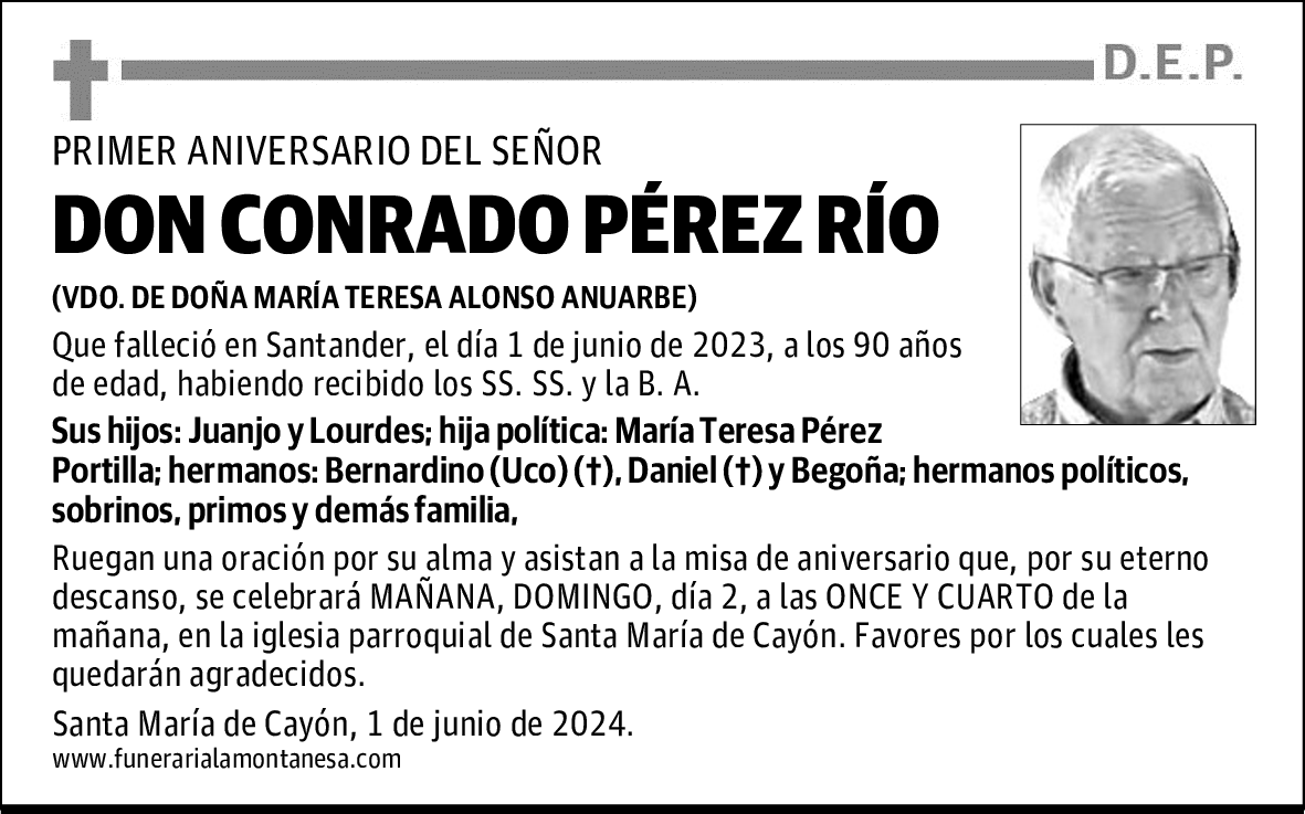 DON CONRADO PÉREZ RÍO