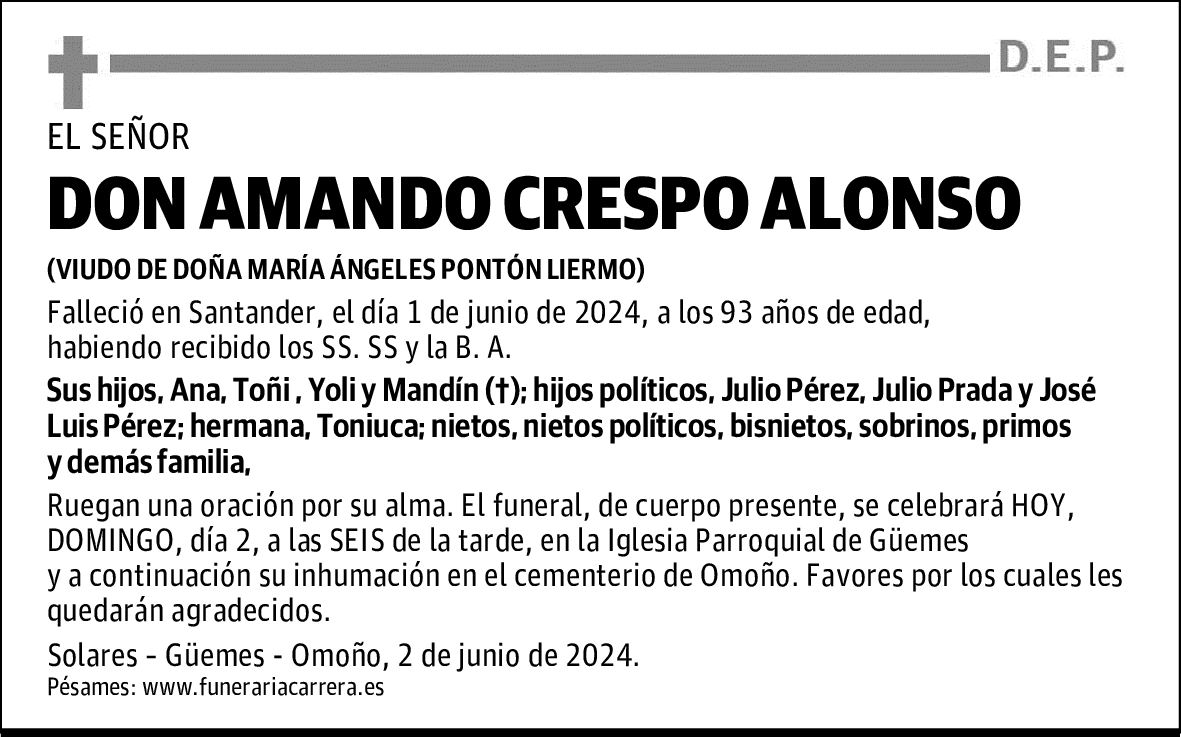 DON AMANDO CRESPO ALONSO