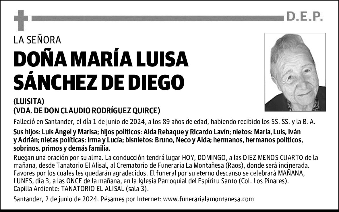 DOÑA MARÍA LUISA SÁNCHEZ DE DIEGO