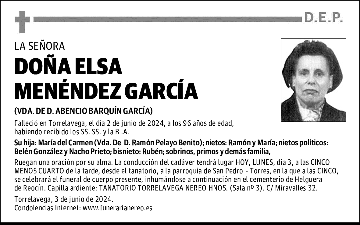 DOÑA ELSA MENÉNDEZ GARCÍA