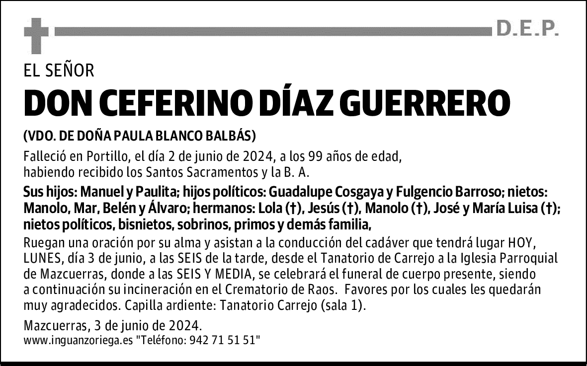 DON CEFERINO DÍAZ GUERRERO