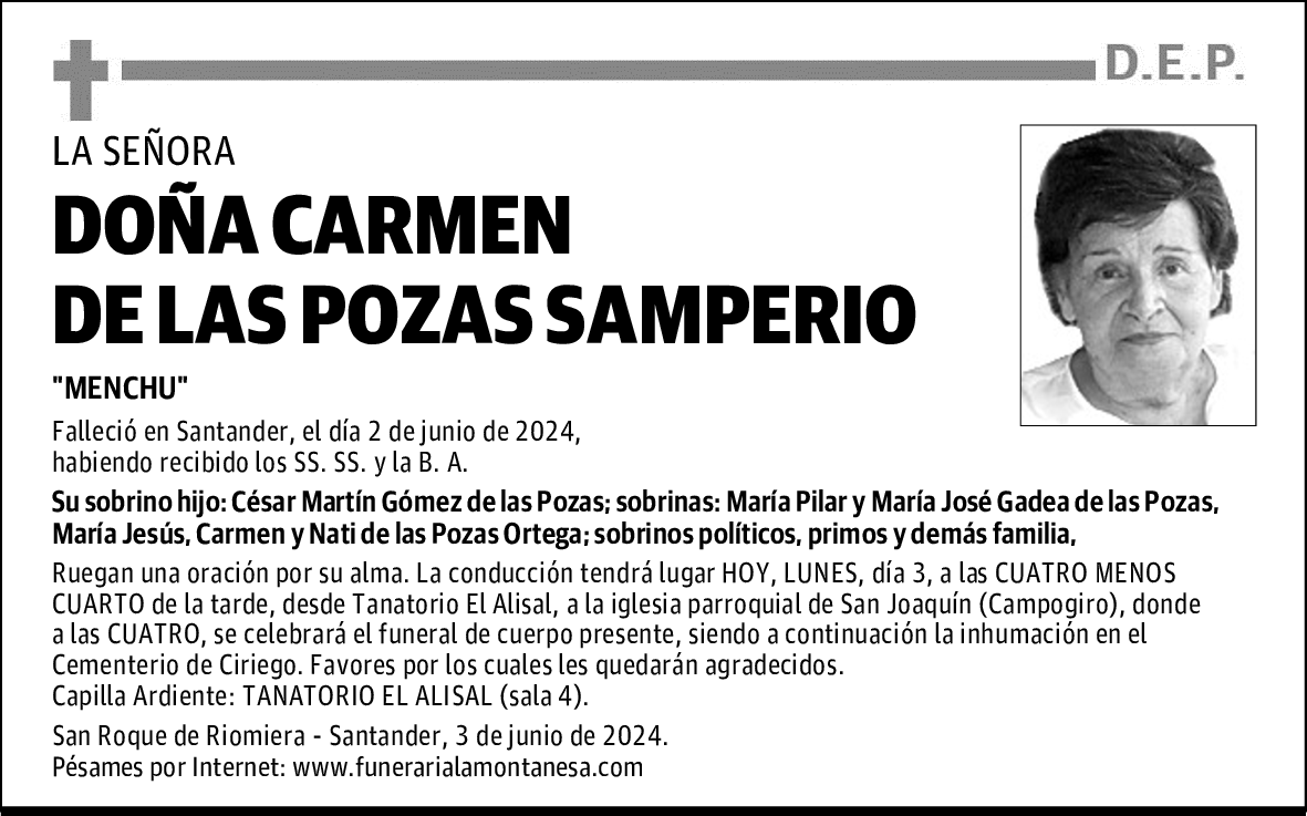 DOÑA CARMEN DE LAS POZAS SAMPERIO