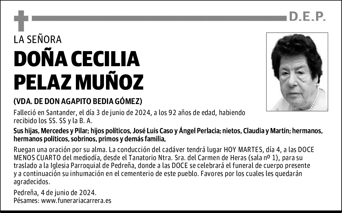 DOÑA CECILIA PELAZ MUÑOZ