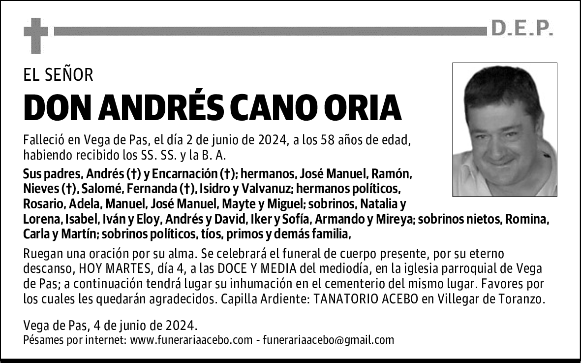 DON ANDRÉS CANO ORIA