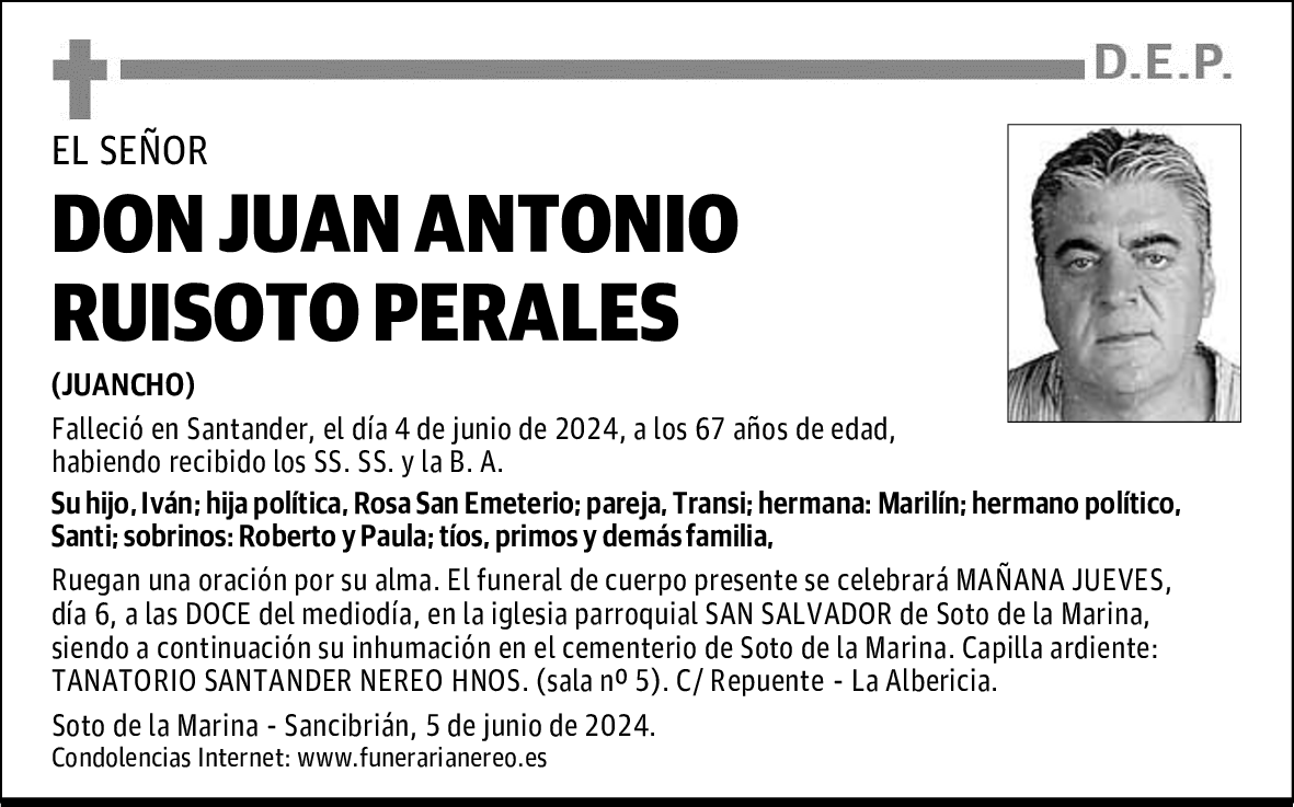 DON JUAN ANTONIO RUISOTO PERALES