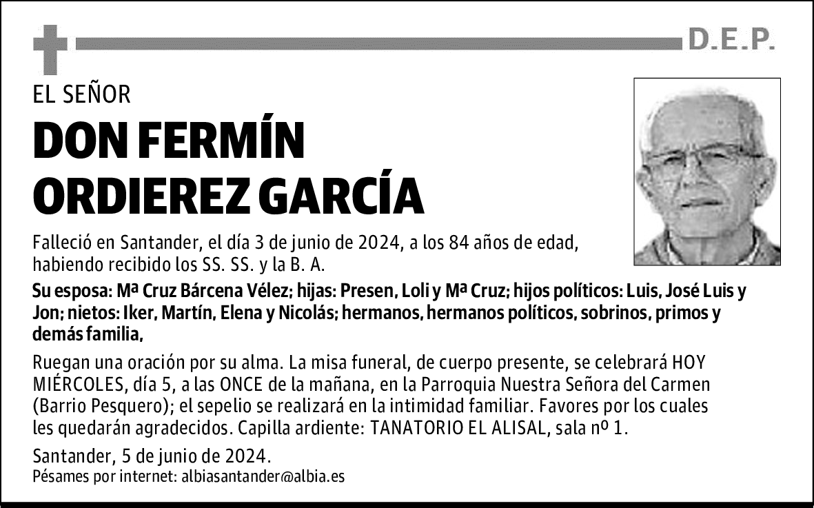 DON FERMÍN ORDIEREZ GARCÍA