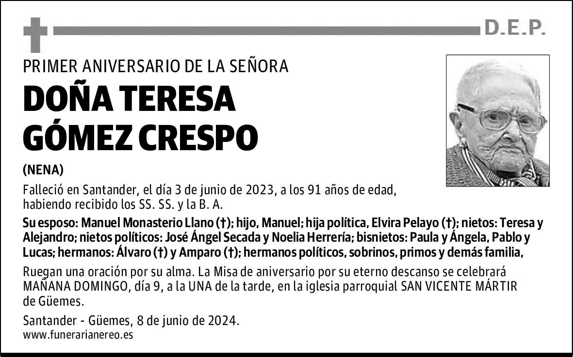DOÑA TERESA GÓMEZ CRESPO