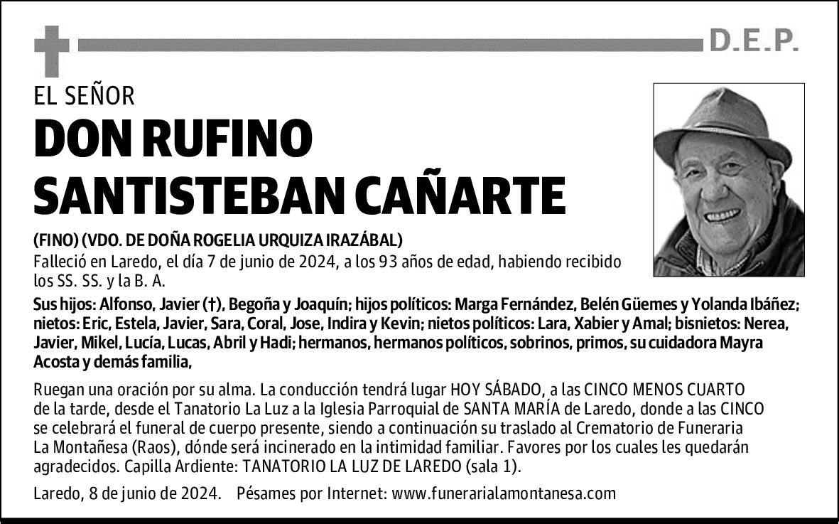DON RUFINO SANTISTEBAN CAÑARTE