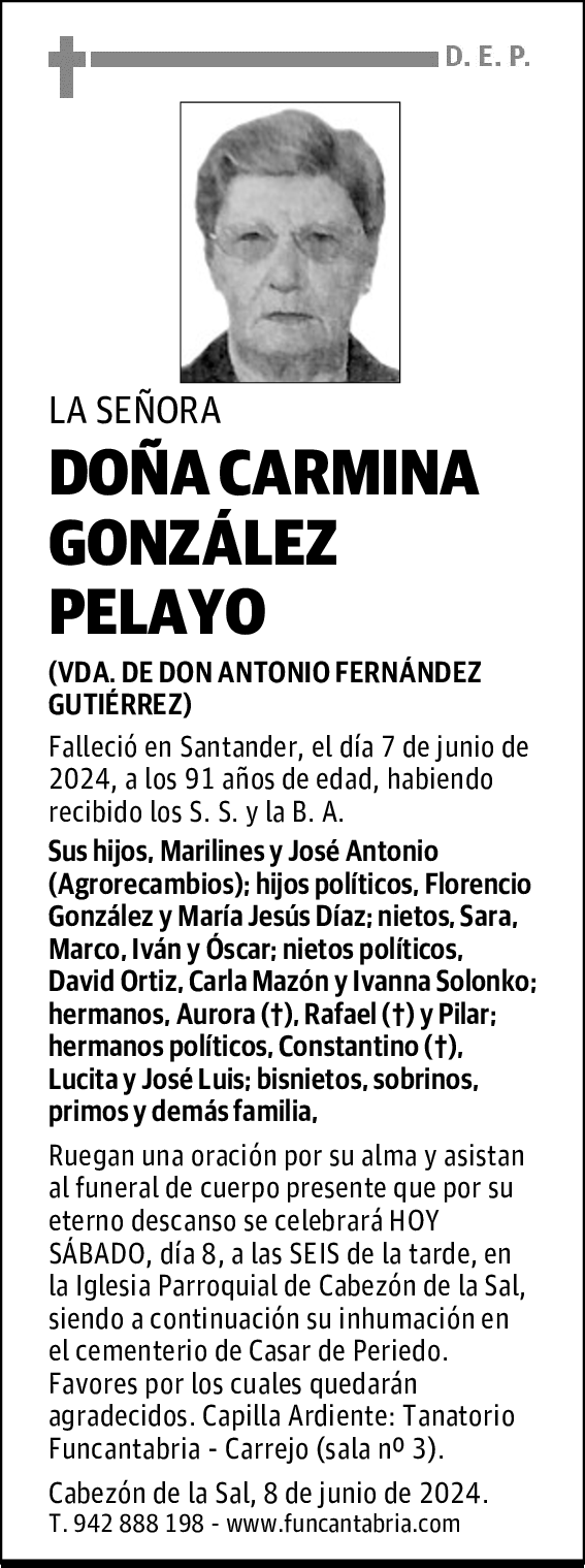 DOÑA CARMINA GONZÁLEZ PELAYO