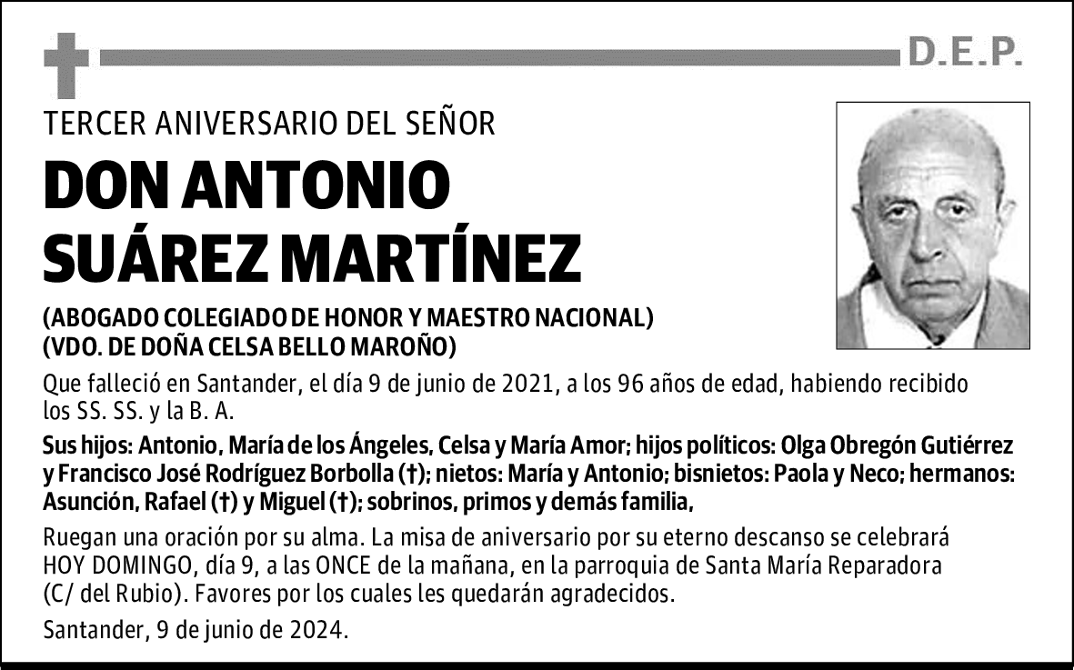 DON ANTONIO SUÁREZ MARTÍNEZ
