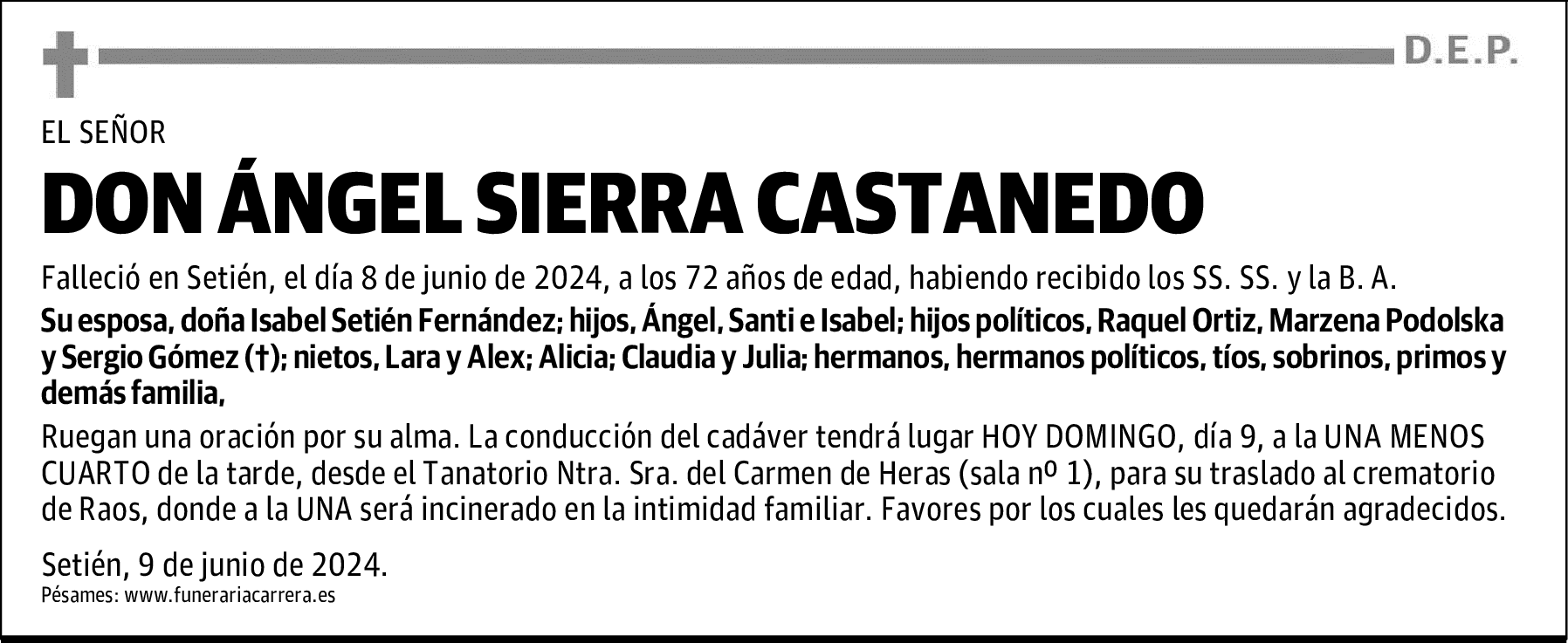 DON ÁNGEL SIERRA CASTANEDO