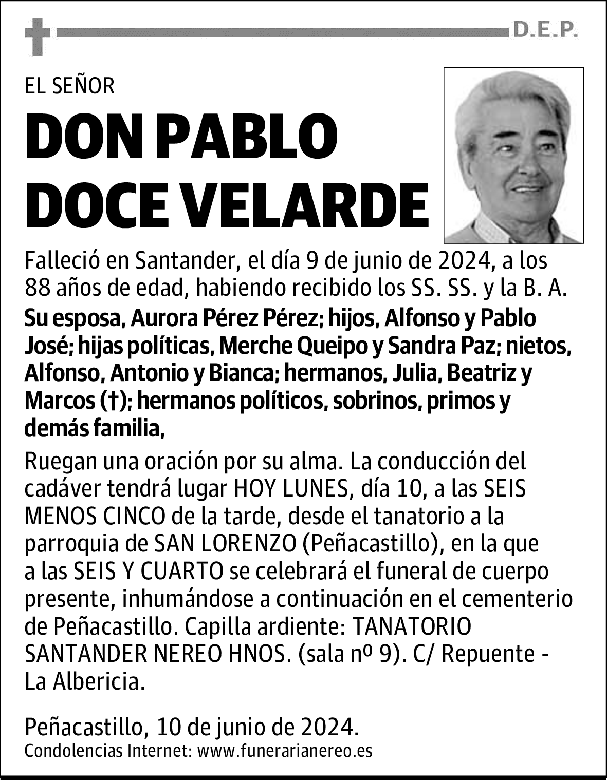 DON PABLO DOCE VELARDE