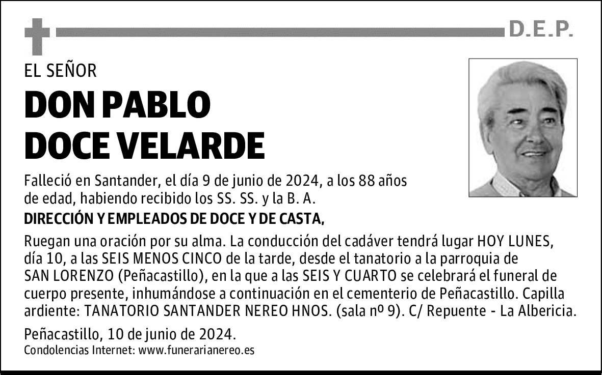 DON PABLO DOCE VELARDE