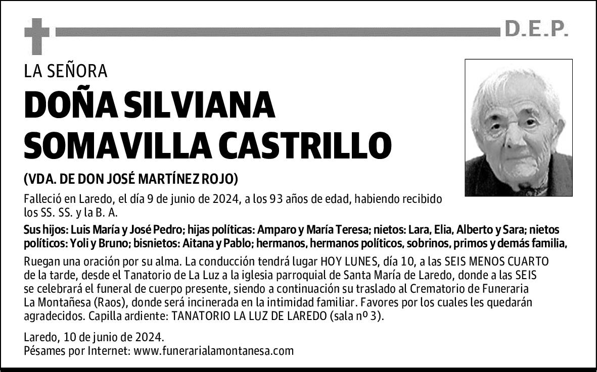 DOÑA SILVIANA SOMAVILLA CASTRILLO
