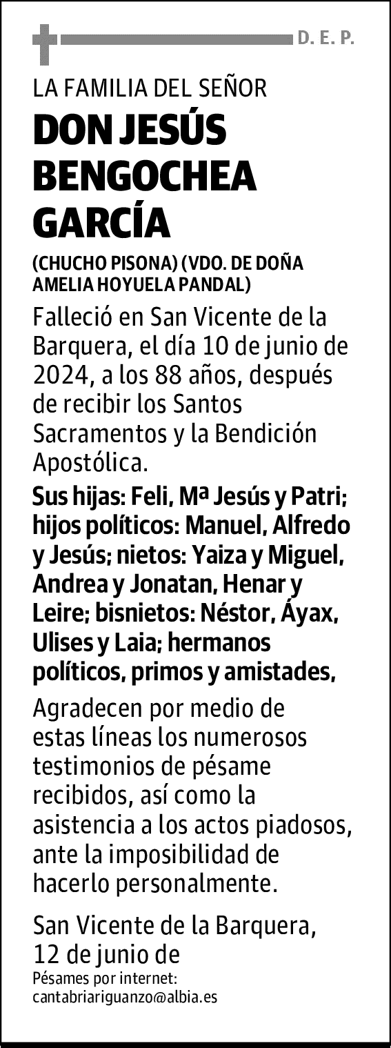 DON JESÚS BENGOCHEA GARCÍA