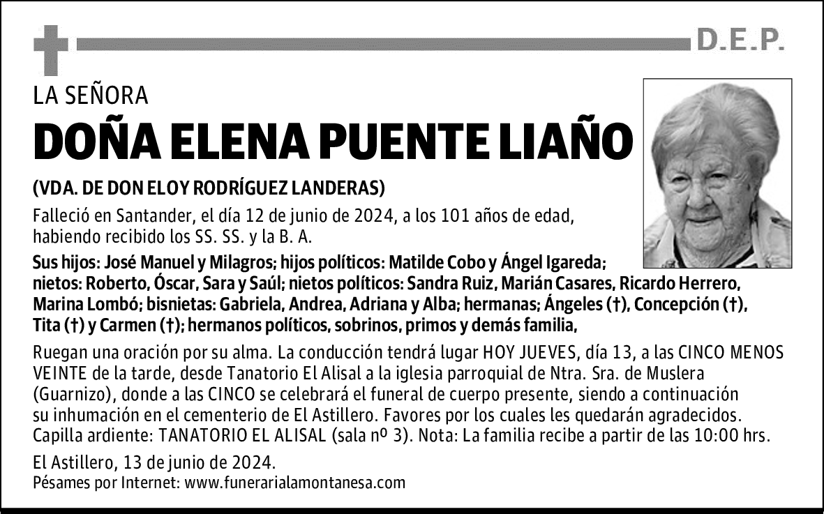DOÑA ELENA PUENTE LIAÑO