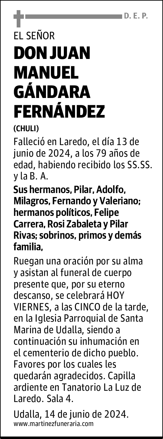 DON JUAN MANUEL GÁNDARA FERNÁNDEZ