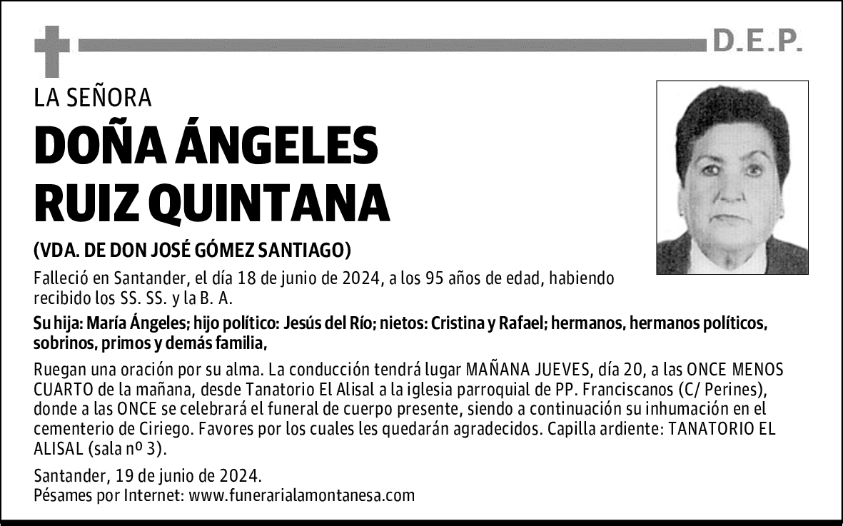 DOÑA ÁNGELES RUIZ QUINTANA