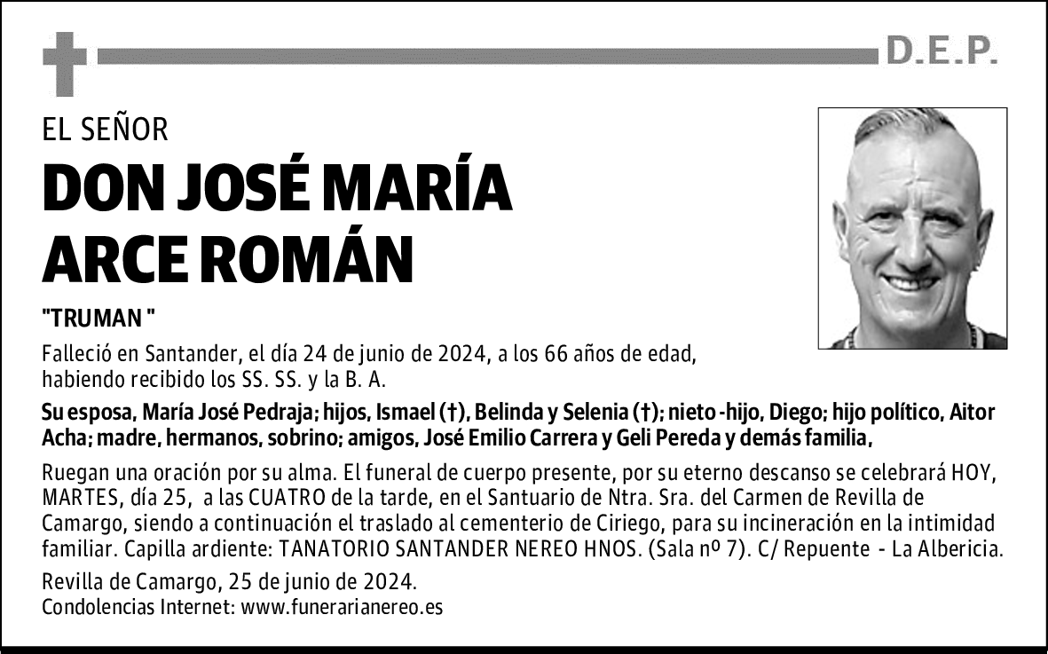 DON JOSÉ MARÍA ARCE ROMÁN