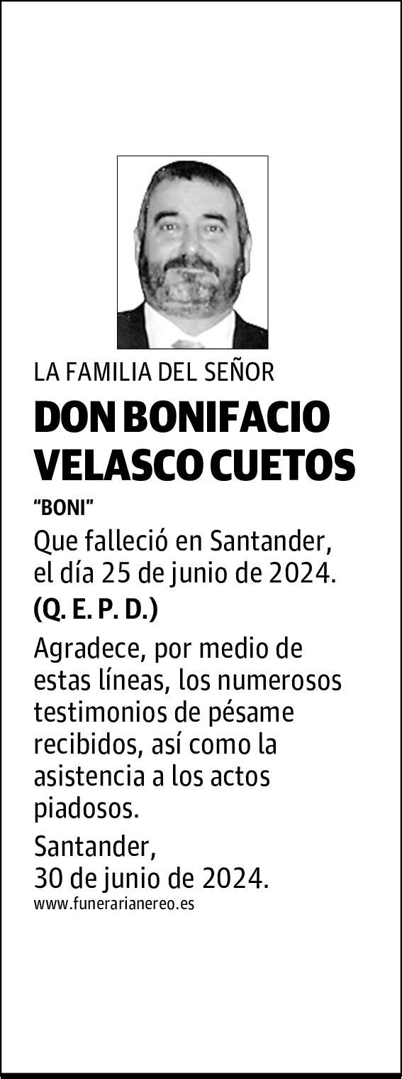DON BONIFACIO VELASCO CUETOS