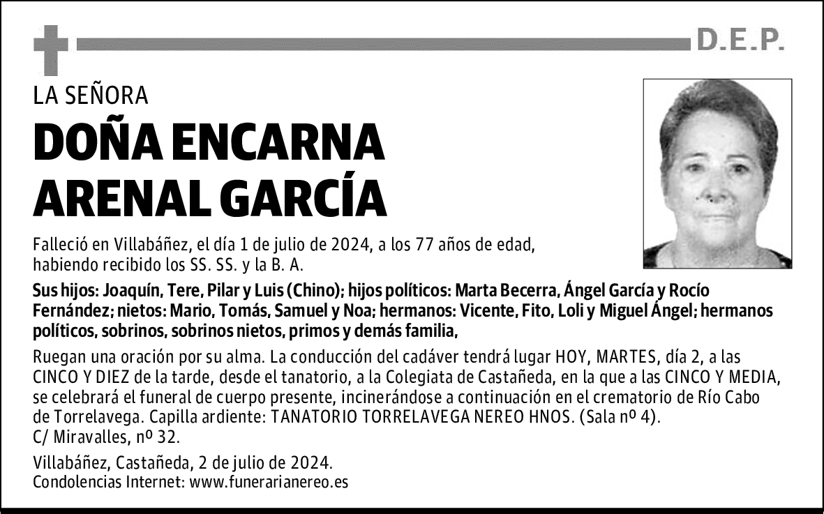 DOÑA ENCARNA ARENAL GARCÍA